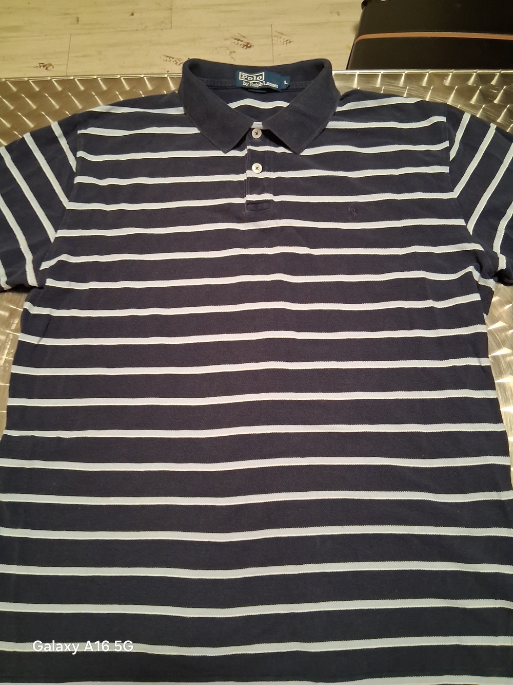 Polo by Ralph Lauren Navy and White Striped Men’s Polo